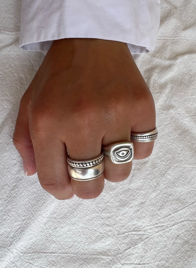 Boho stapelbare zilveren bandringen