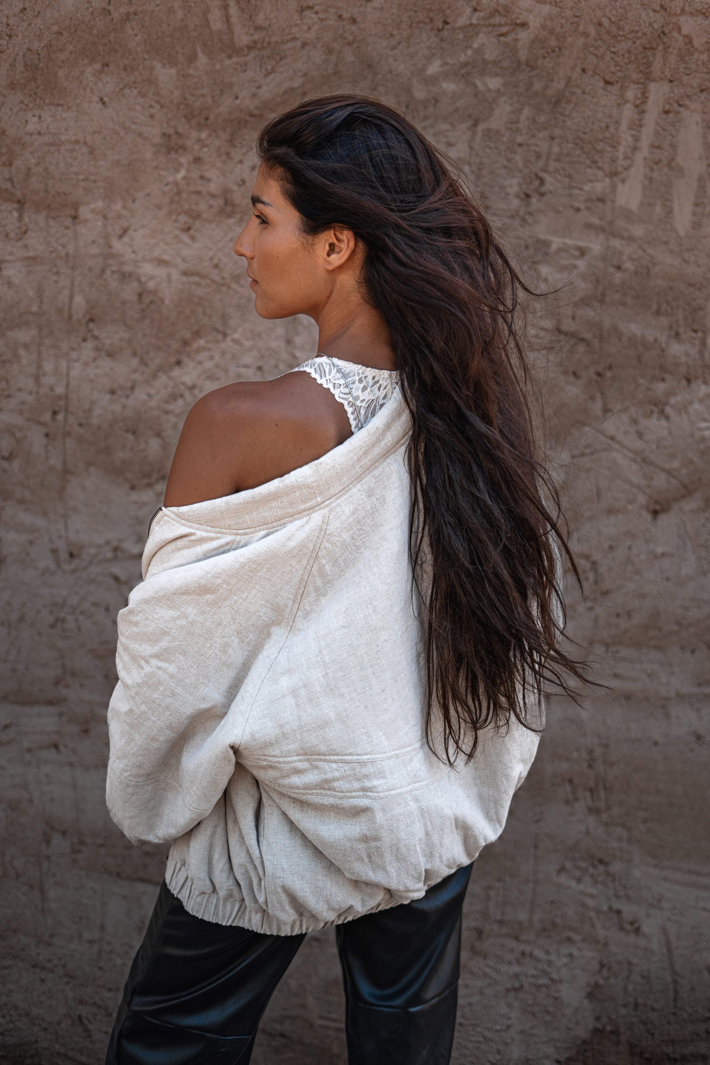 Gwen linen bomber jack