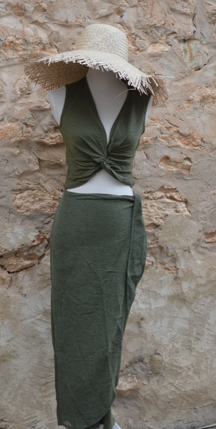 Bamboerok met Hamp Beige en Groen