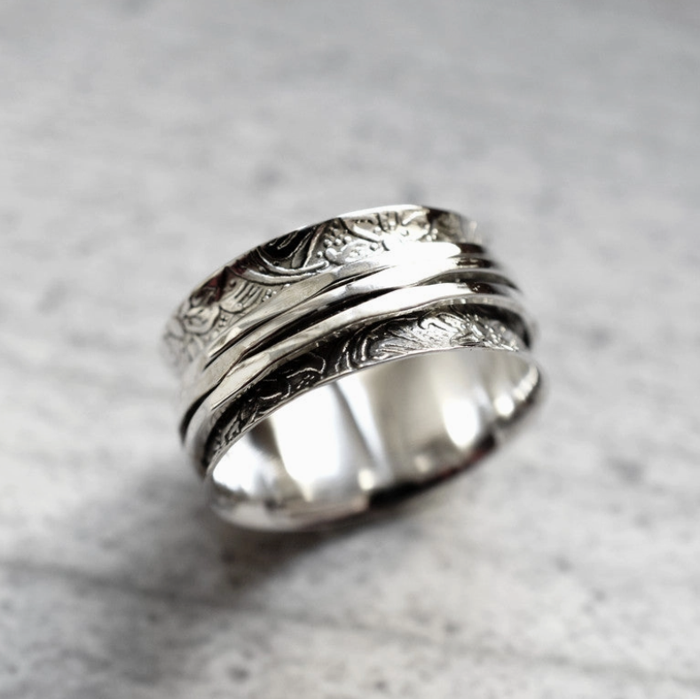 925 sterling zilveren roterende ring/meditatiering