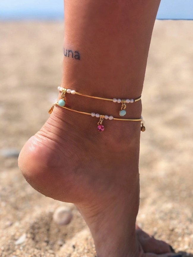 Boho goudkleurig enkelbandje