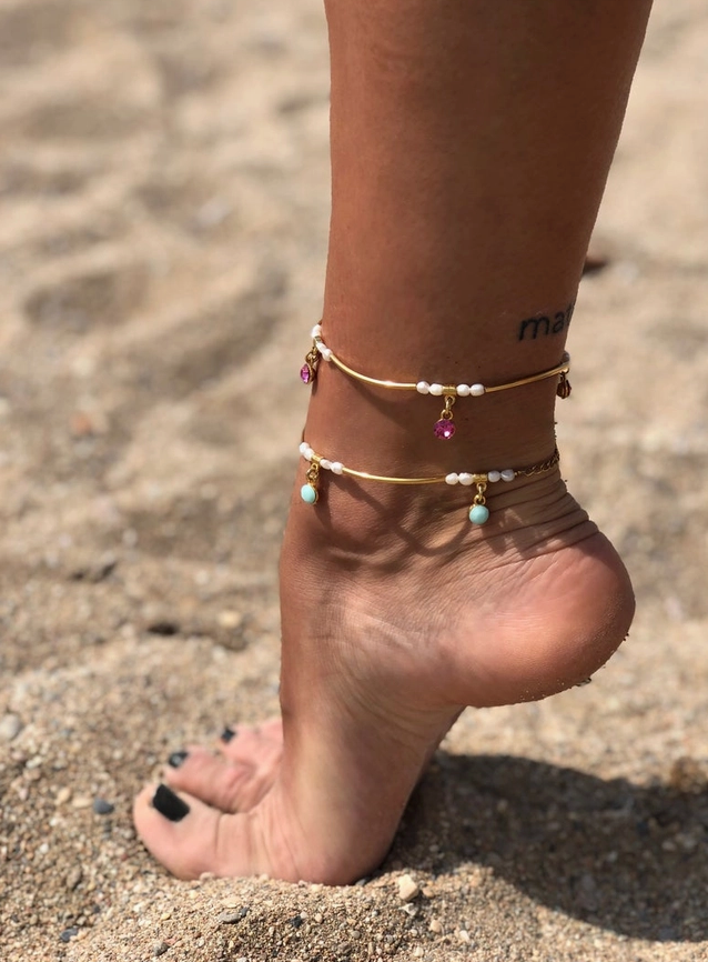 Boho goudkleurig enkelbandje