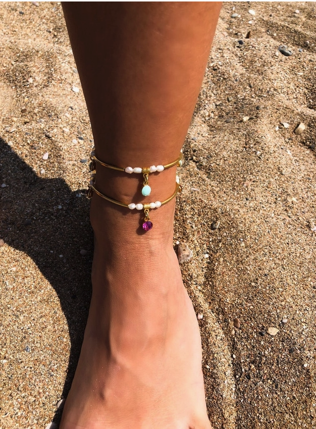 Boho goudkleurig enkelbandje