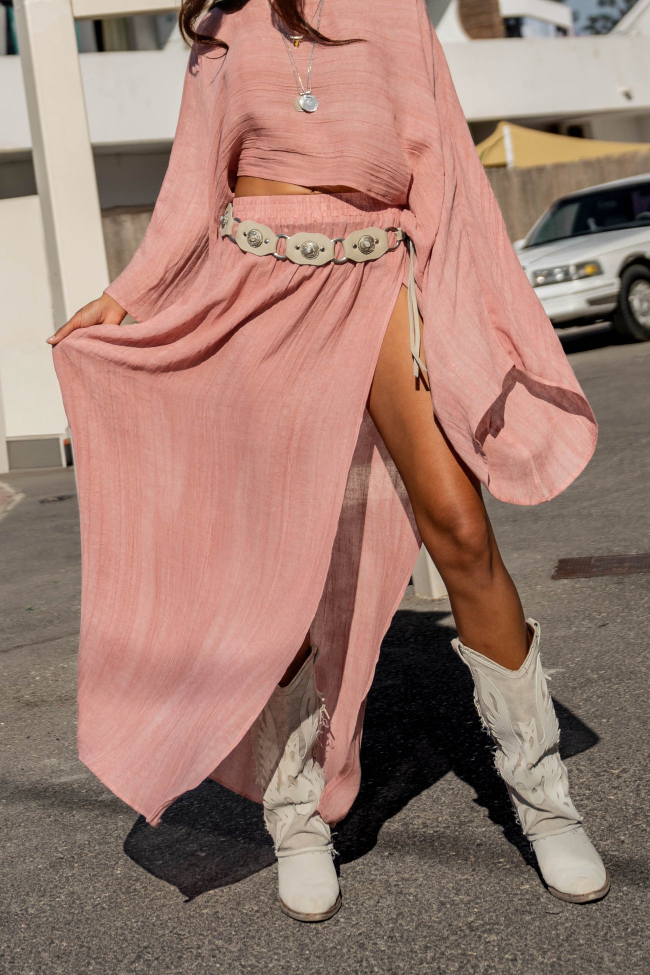 Nova Maxi skirt Dusty Pink