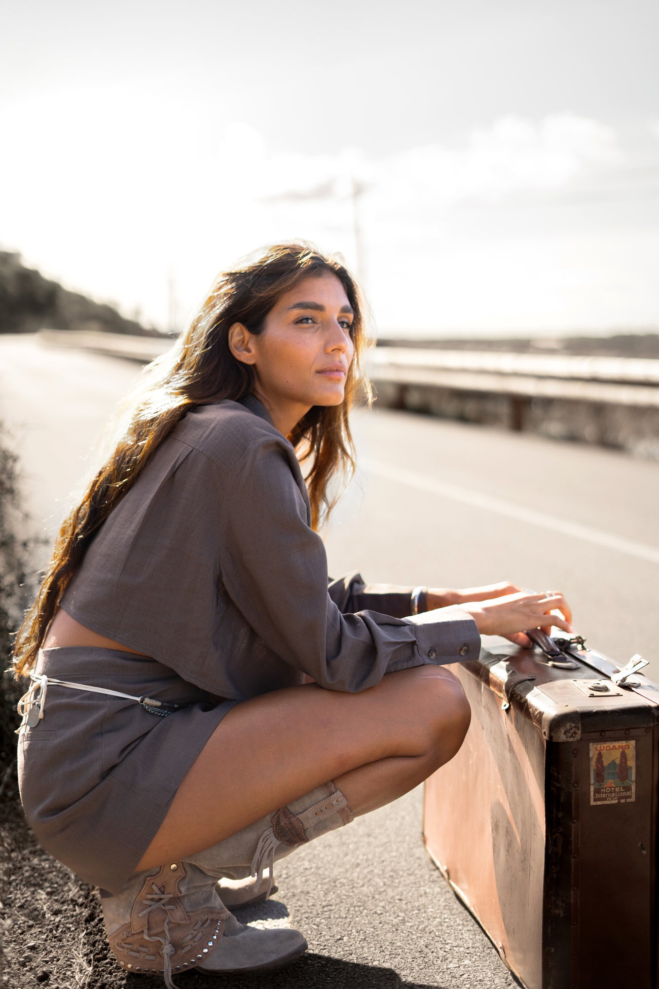 Seth skort Dark Taupe