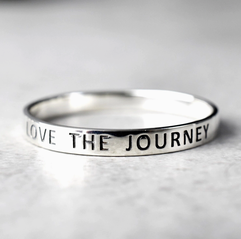 LOVE THE JOURNEY 925 sterling zilveren ring (unisex)