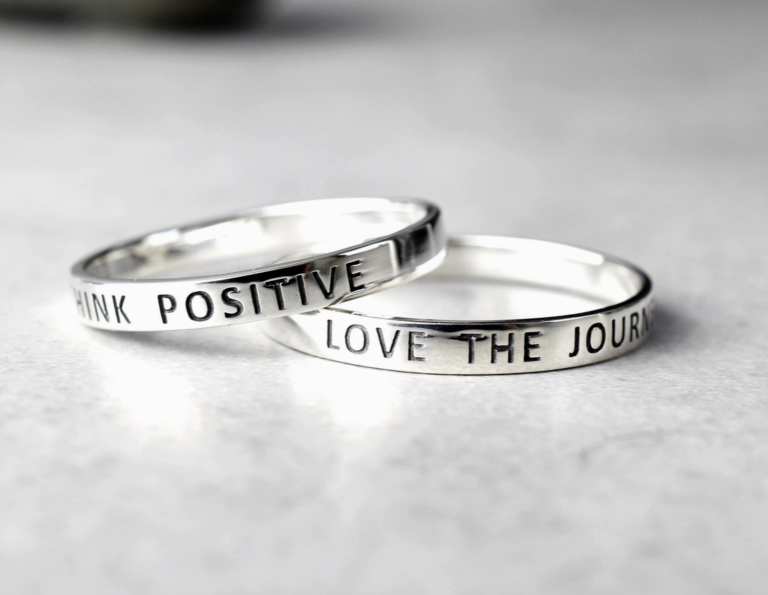 LOVE THE JOURNEY 925 sterling zilveren ring (unisex)