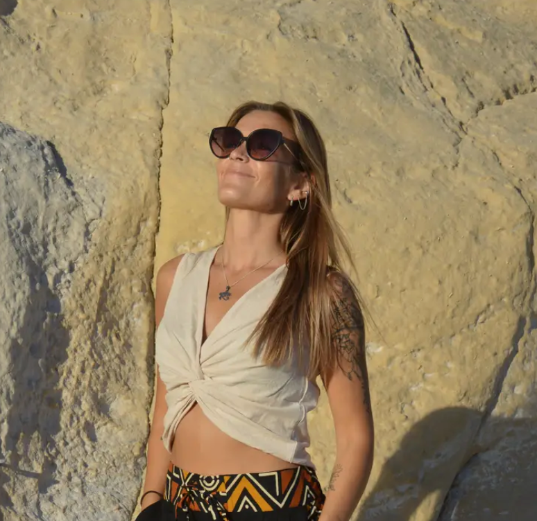 Bovenblad van Bamboe Beige en Groen