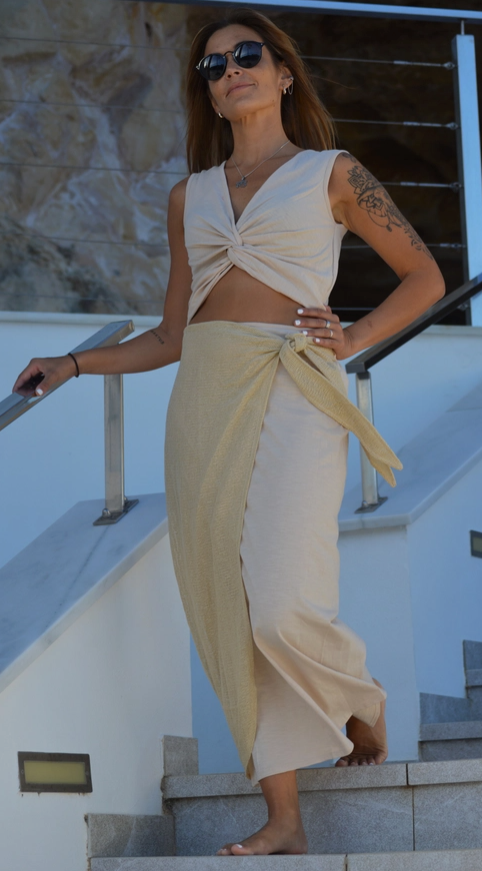 Bamboerok met Hamp Beige en Groen