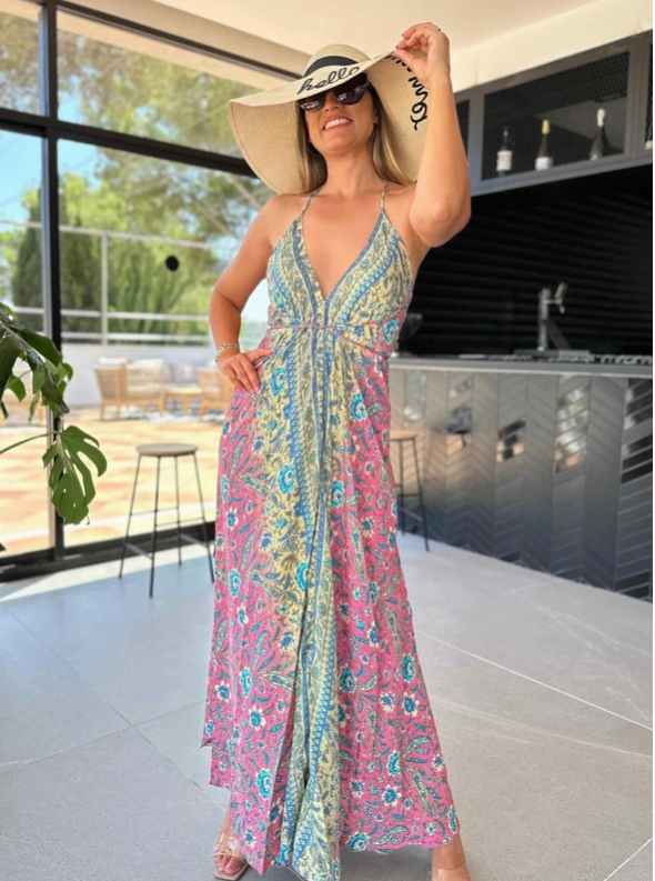 PATTI roze lange jurk