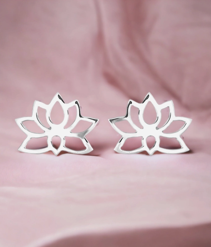 Mini 925 sterling zilveren Lotus oorknopjes