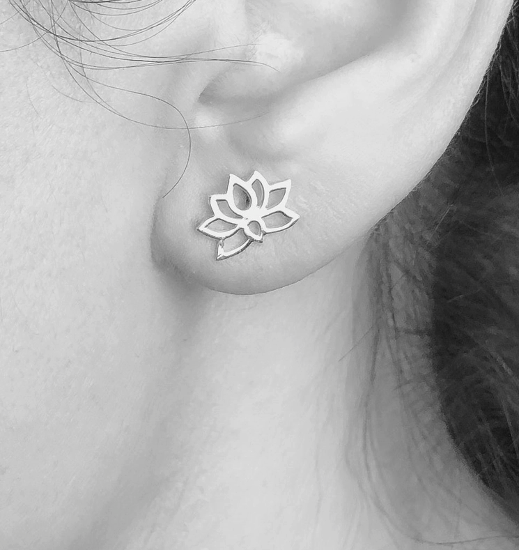 Mini 925 sterling zilveren Lotus oorknopjes