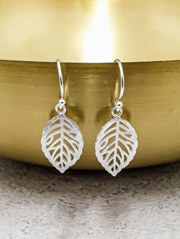 Minimalistische blader oorbellen - 925 sterling zilver Mons