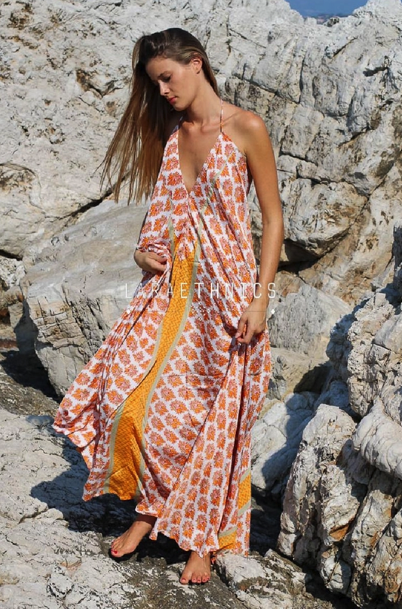 Boho Halterjurk Victoria Jasmin Orange