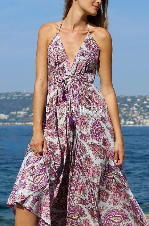 Boho Halterjurk Victoria Purple