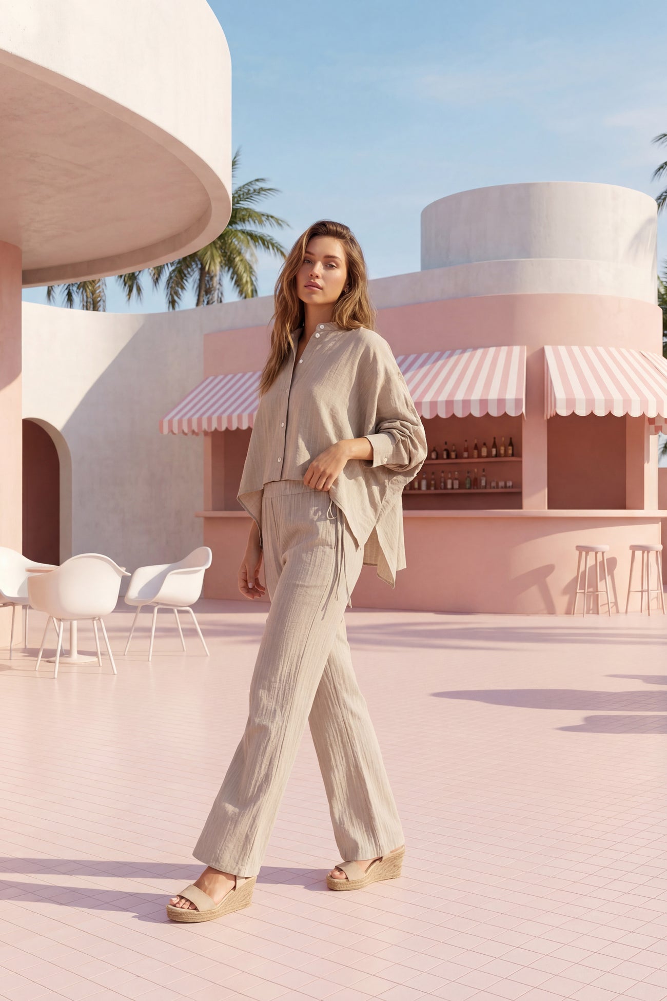 Ellis Batwing top Sand